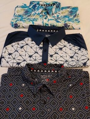 3 Tattoo Golf tops size 4XL Multicolor Excellent Condition short sleeves